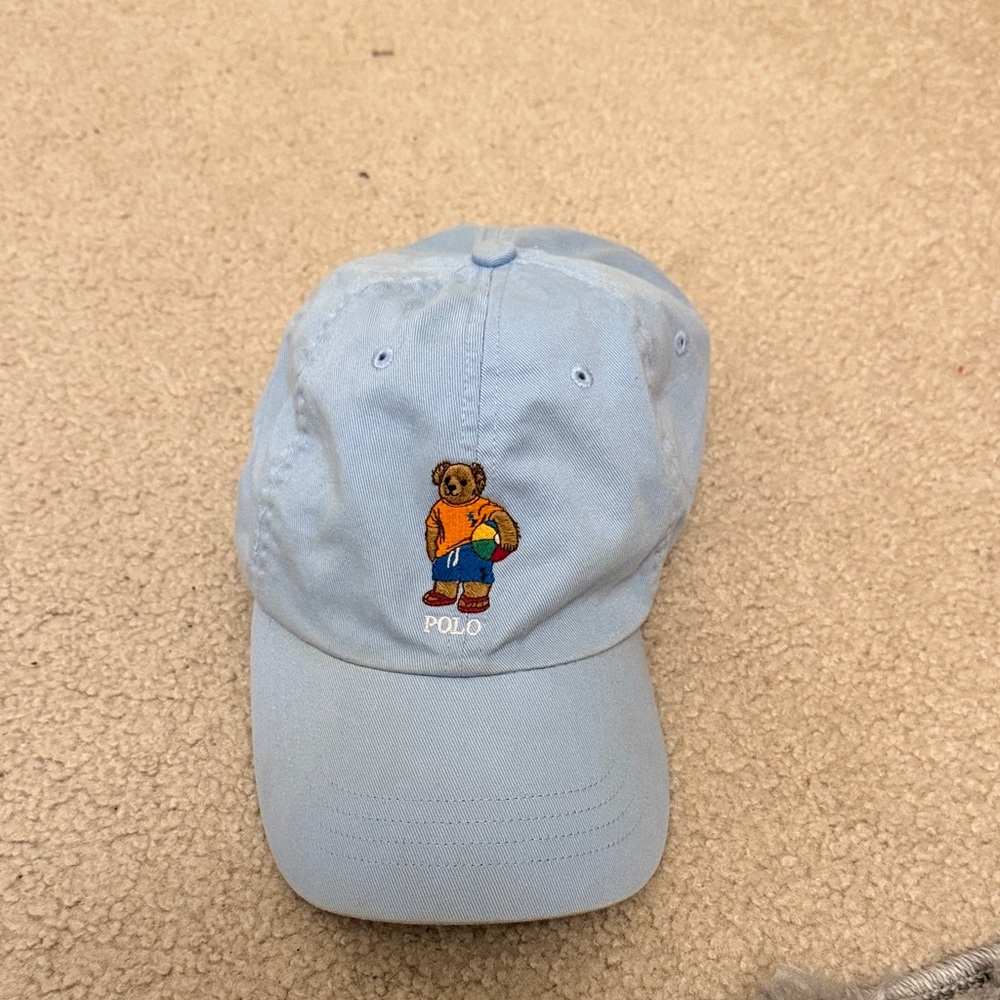 Polo by Ralph Lauren Light Blue Cap with Bear Embroidery